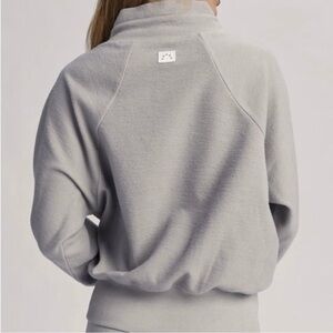 Varley Maceo Mock Neck Fleece Sweatshirt in Grey Women’s XS $118